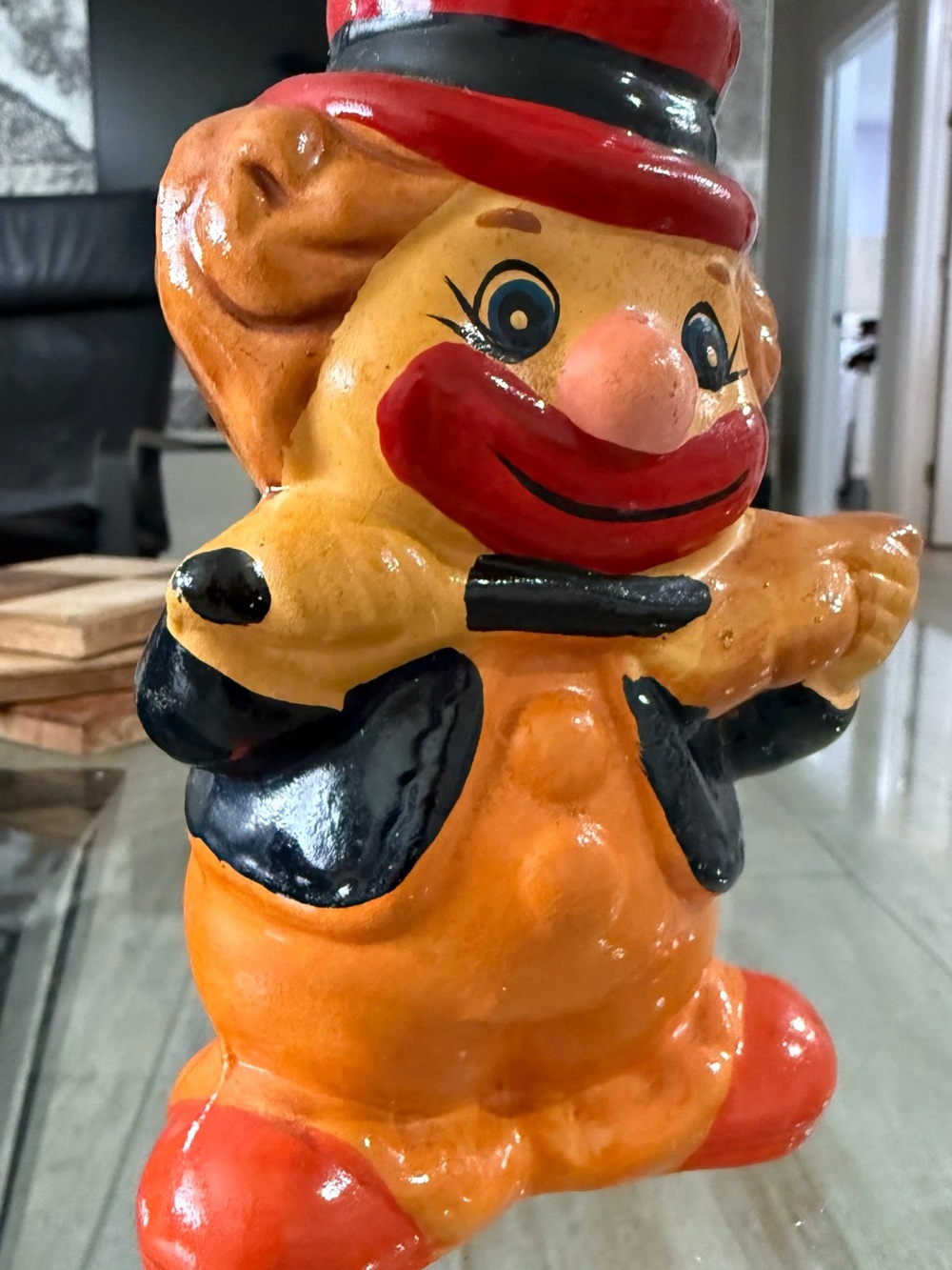 Vintage Clown Ceramic Piggy Bank Violin
Shabby Chic Decor